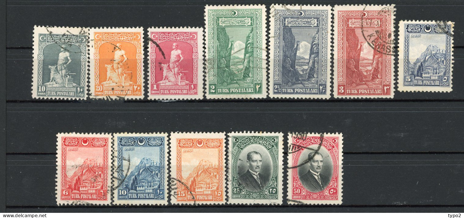 TUR 1926  Yv. N° 695 à 706  (o) 10pa à 50gr  Divers   Cote 2,35 Euro BE   - Used Stamps