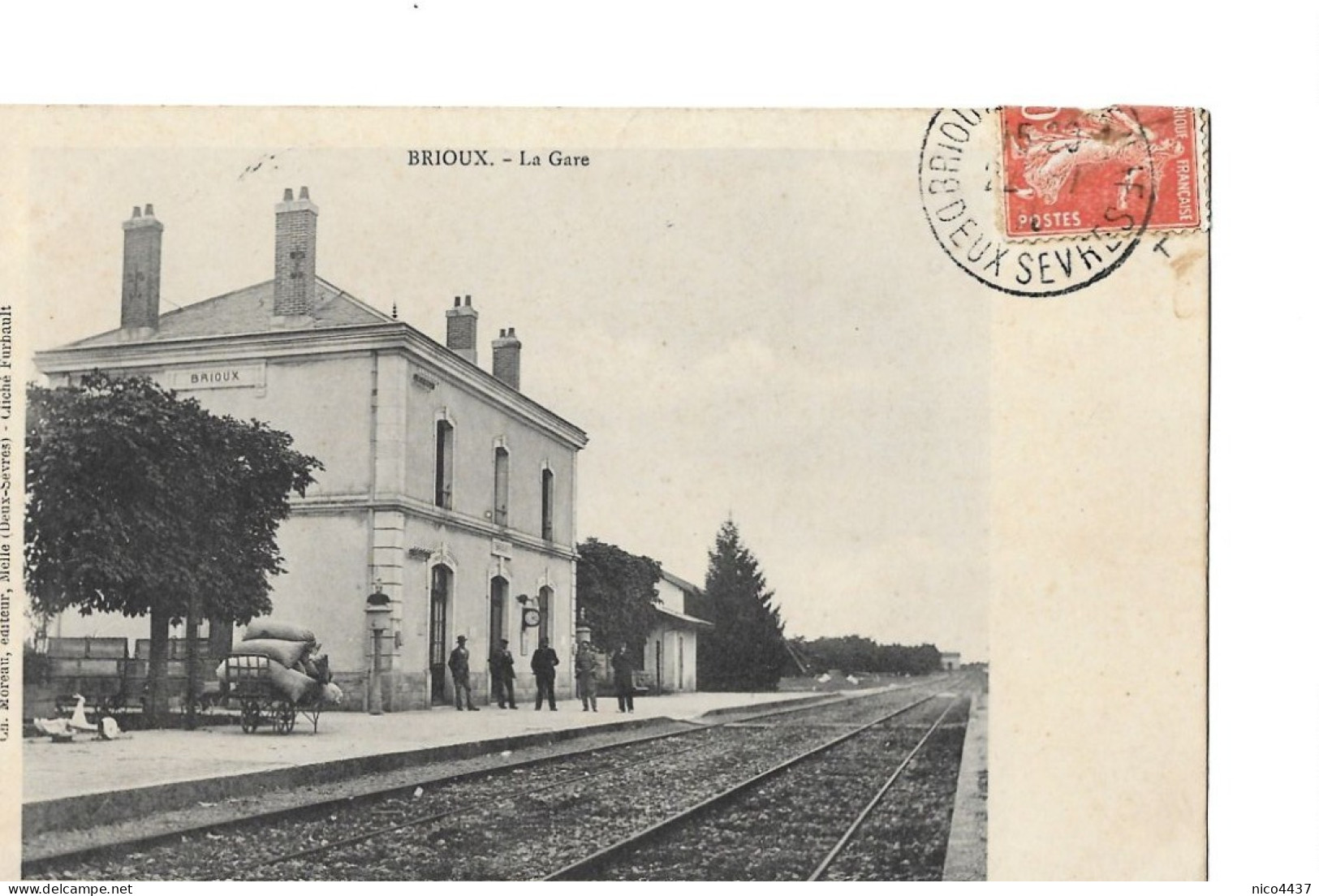 Cpa Brioux La Gare - Brioux Sur Boutonne