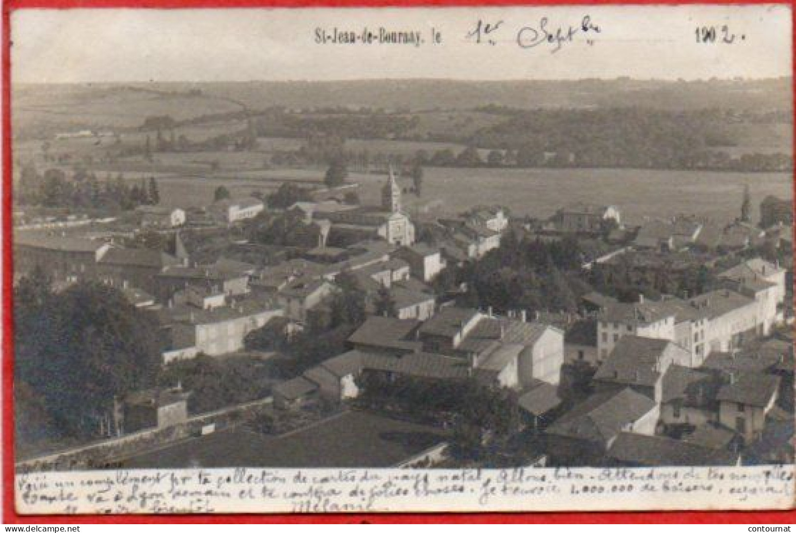 CPA 38 SAINT JEAN DE BOURNAY St Vue Générale  Photo Bignon 1902 - Saint-Jean-de-Bournay