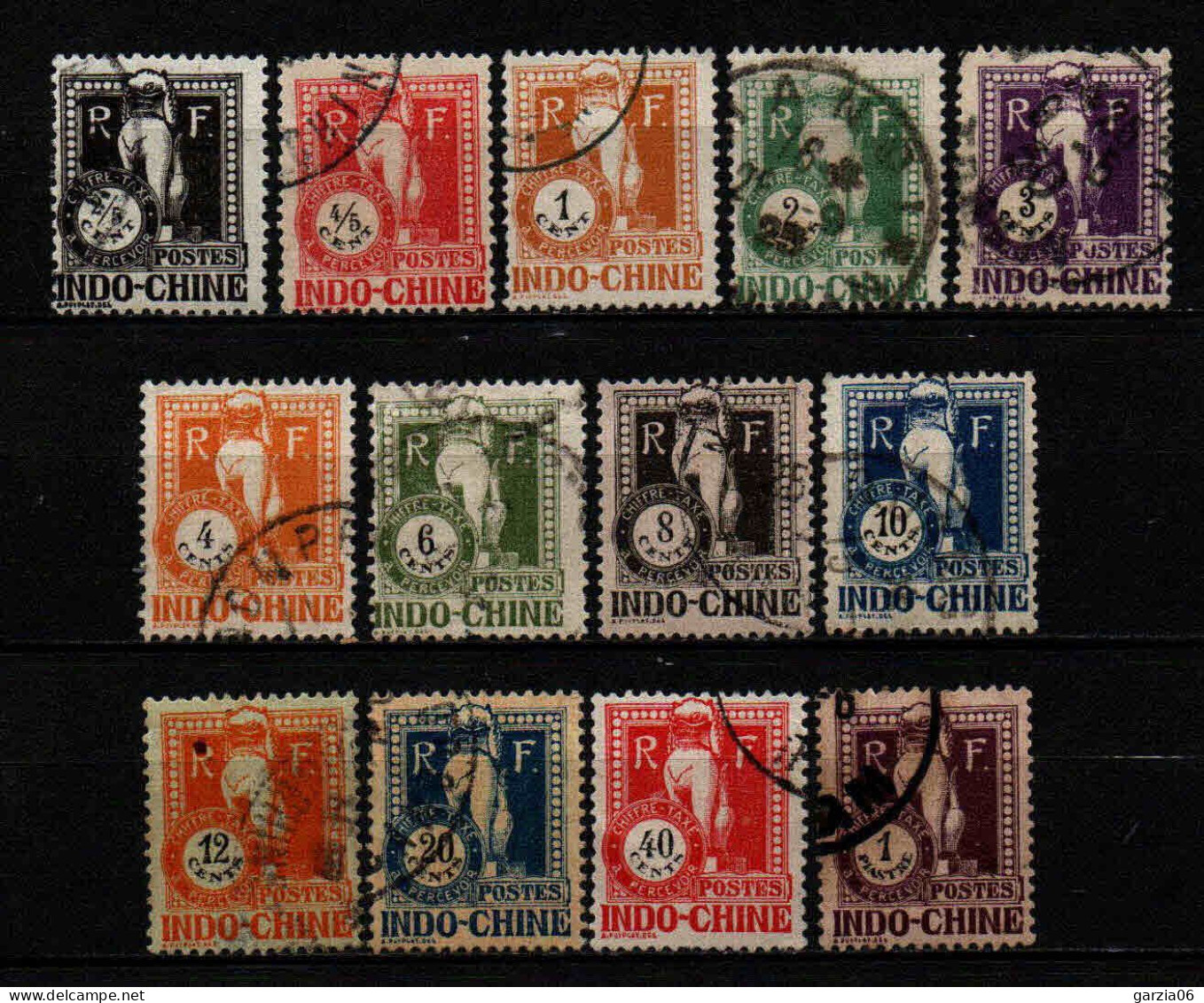 Indochine  - 1922 - Tb Taxe 31 à 43  - Oblit - Used - Portomarken