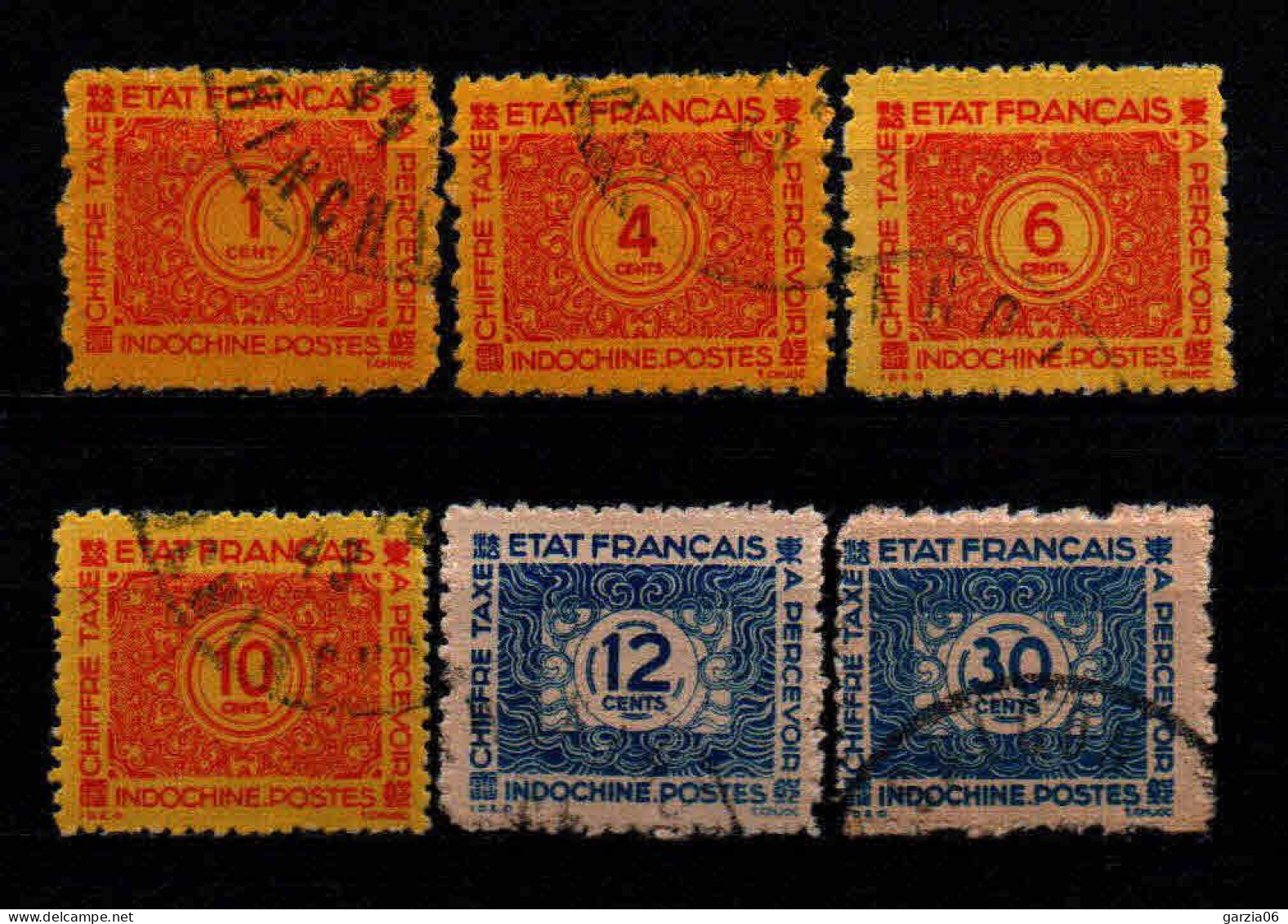 Indochine  - 1927 - Tb Taxe 75/78/79/80/81/83  - Oblit - Used - Postage Due