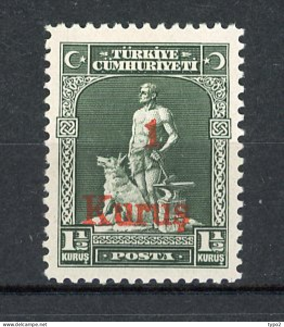 TUR 1931  Yv. N° 794  *  1k S 1 1/2k   Surchargé   Cote 1,5 Euro BE  2 Scans - Unused Stamps