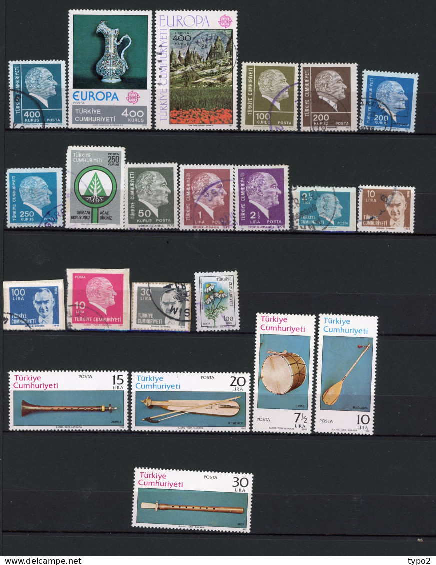 TUR 1931 à 1982  Collection  * (o)   220 Timbres Tous Différents  BE  6 Scans - Collections, Lots & Séries