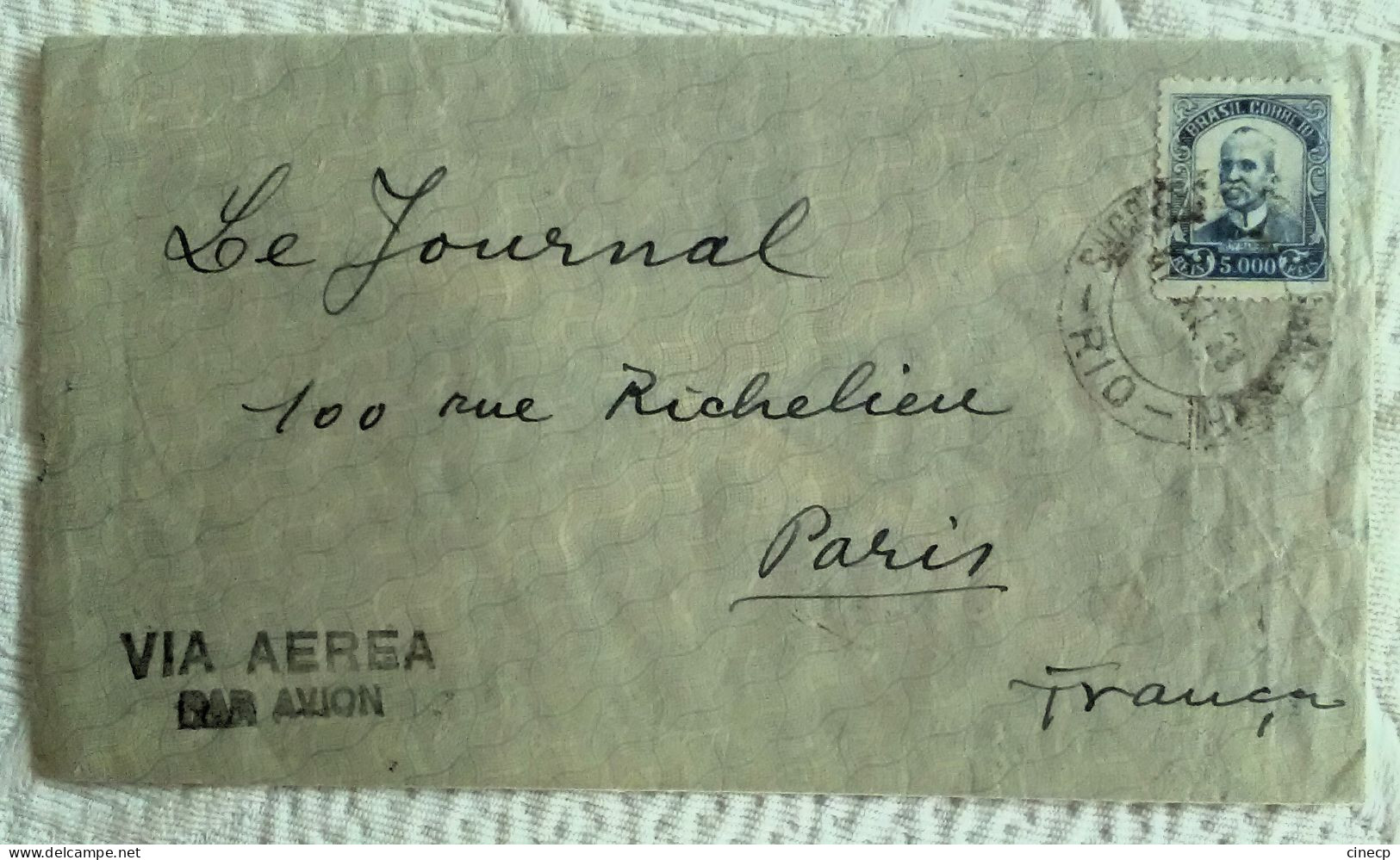 ENVELOPPE BRESIL BRASIL Tàd 1939 CORREIO AEREO FEDERAL VIA AEREA SUCC. RIO - Aéreo (empresas Privadas)