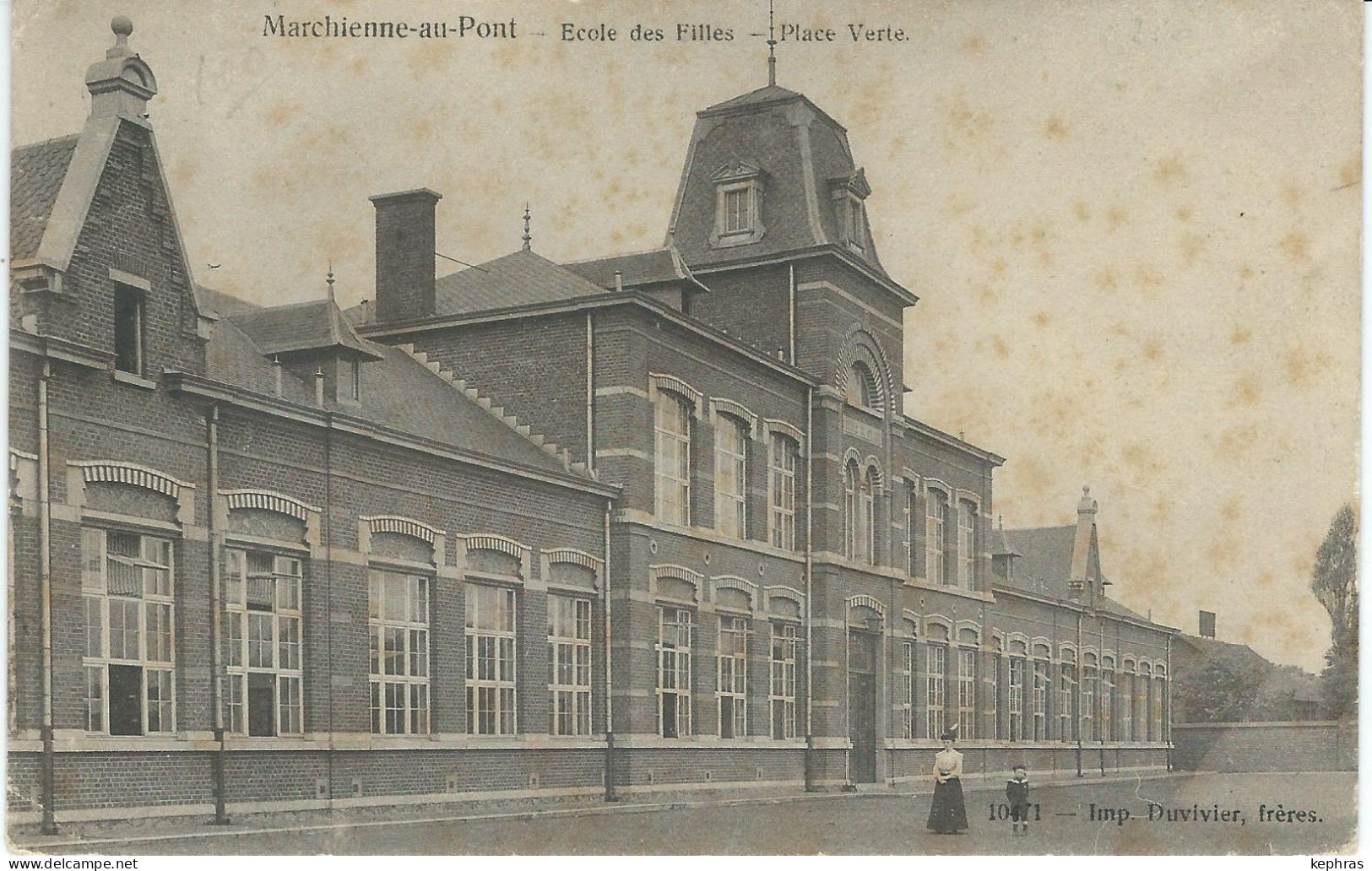 MARCHIENNE-AU-PONT : Ecole Des Filles - Place Verte - Cachet De La Poste 1919 - Charleroi