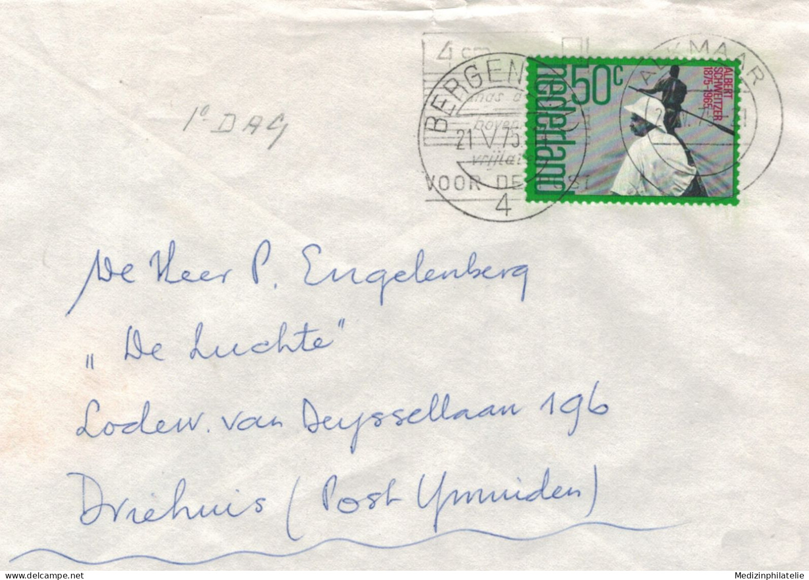 4 Bergen 1975 Alkmaar Albert Schweitzer Kanu - Médecine