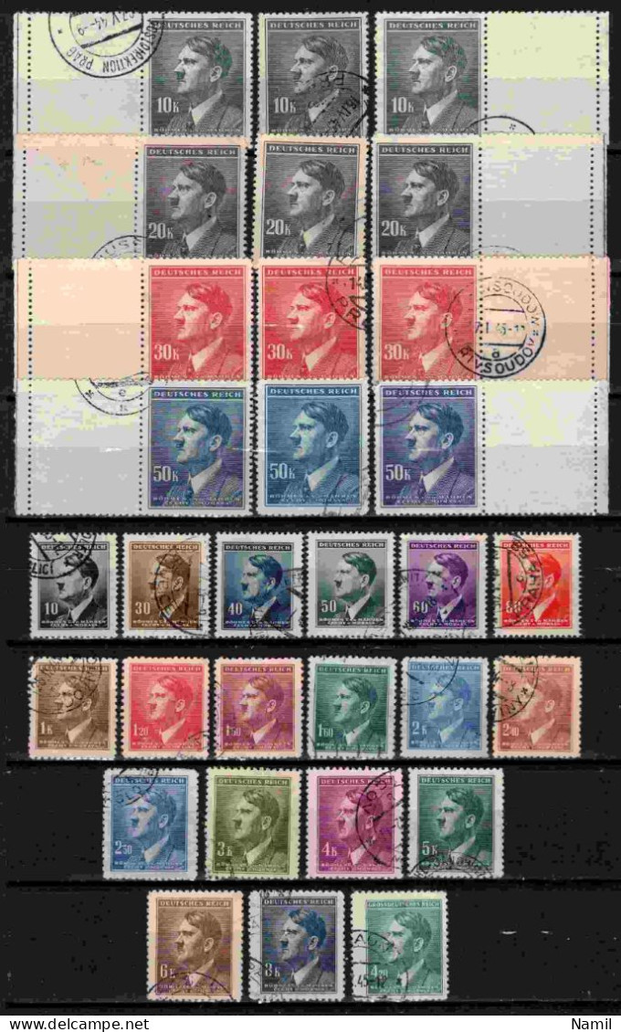Boheme Et Moravie 1942 Mi  89-110+142 + Zf(Yv 77-98+98A + Vignettes), Obliteré, - Used Stamps
