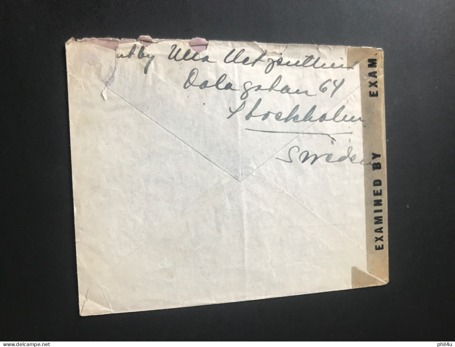 1944 WW2 Prisoner Of War Cover Sweden To New York U.S.A. See Photos Always Welcome Your Offers - Militaire Zegels