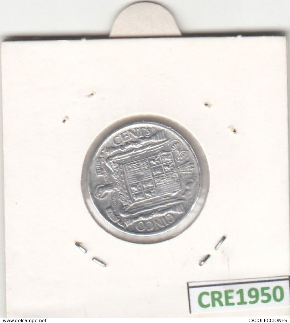 CRE1950 MONEDA ESPAÑA 5 CENTIMOS 1940 EBC - 5 Céntimos