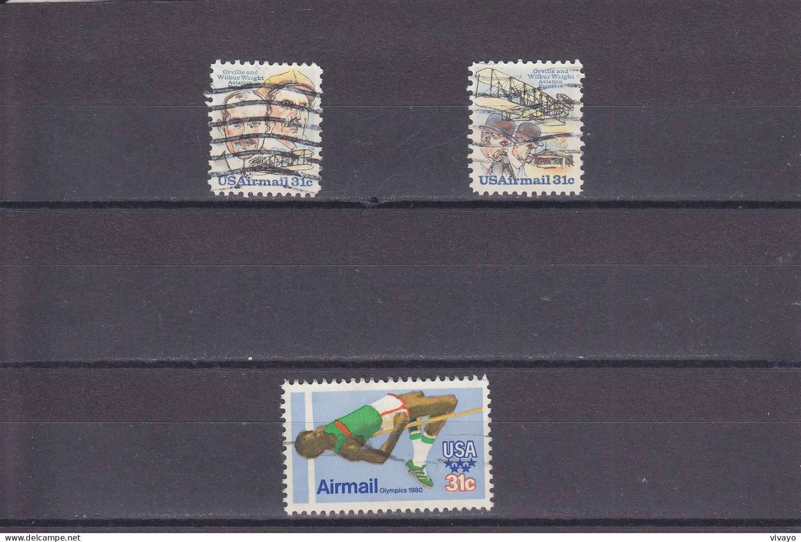 U S A -  O/ FINE CANCELLED - AIRMAIL - 1978/1979 - WRIGHT BROTHERS, MOSCOW OLYMPICS - Mi. 1362/1363, 1405 - 3a. 1961-… Oblitérés