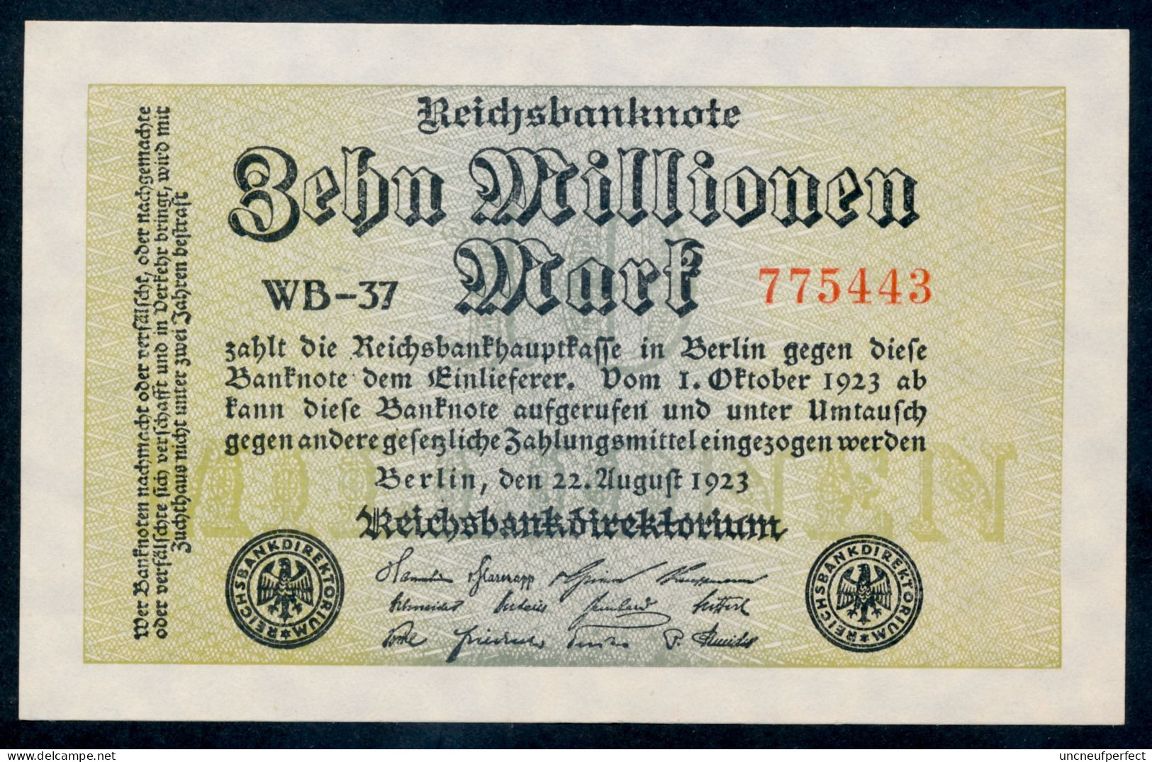 P106b Ro105c DEU-118e. 10 Million Mark 1923 UNC / NEUF - 10 Millionen Mark