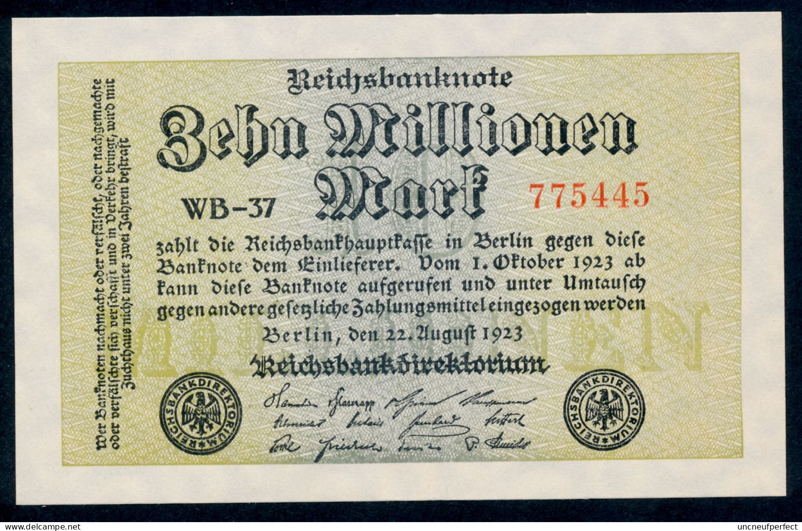 P106b Ro105c DEU-118e. 10 Million Mark 1923 UNC / NEUF - 10 Miljoen Mark