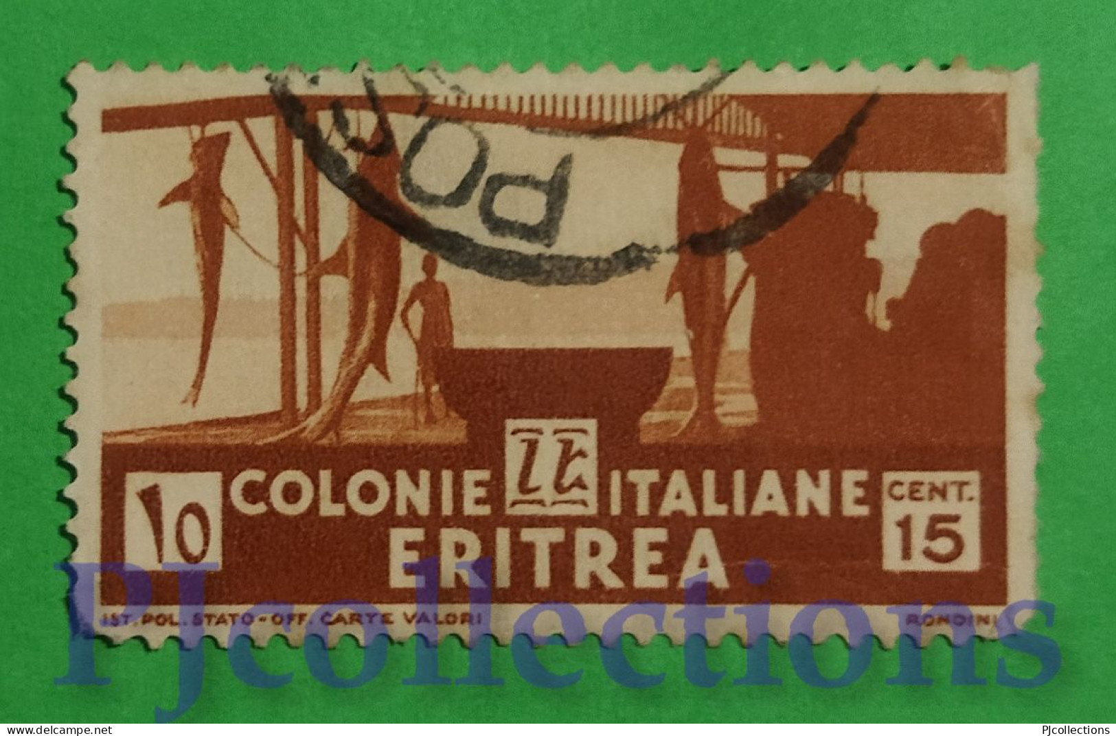 S191- ERITREA 1933 SOGGETTI AFRICANI 15c USATO - USED - Eritrea