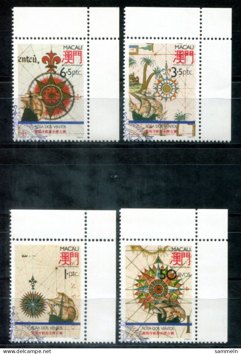 MACAO 658-661 Canc. - Windrosen, Compass Roses, Roses Des Vents, Schiff, Ship, Bateau - MACAU - Oblitérés