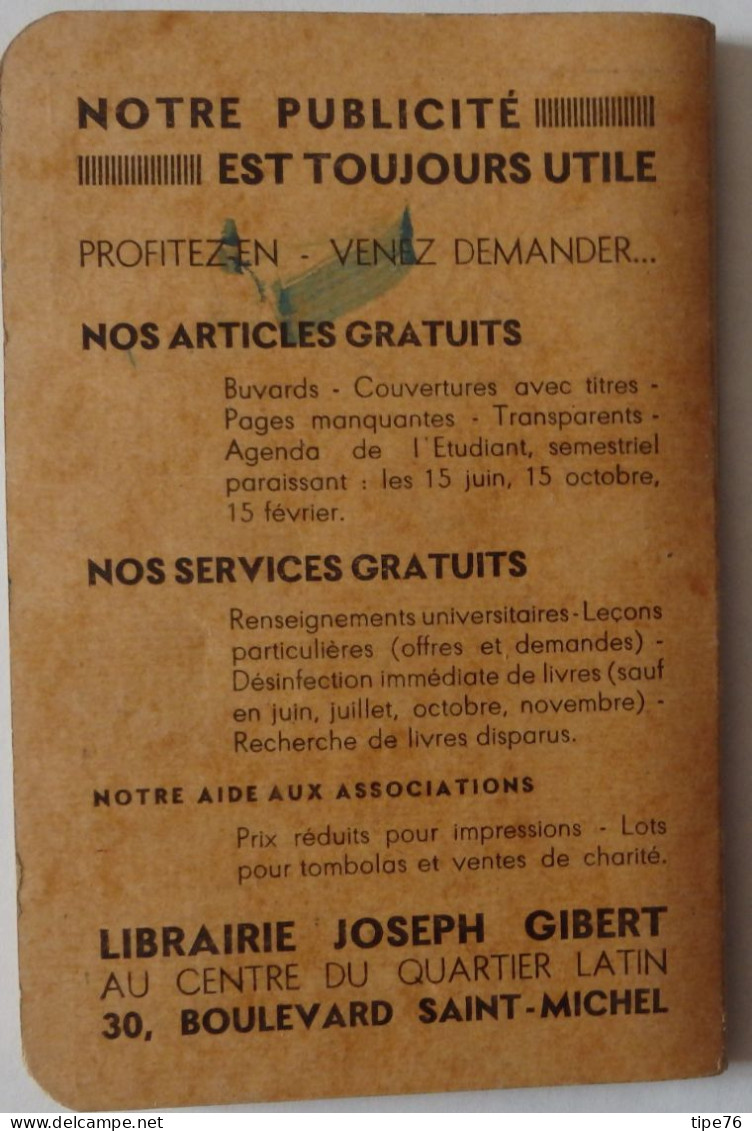 Agenda De L'étudiant Droit Sciences Politiques 2e Semestre  1938 1939 - Année Sainte Rome 1950 - Petit Format : 1921-40