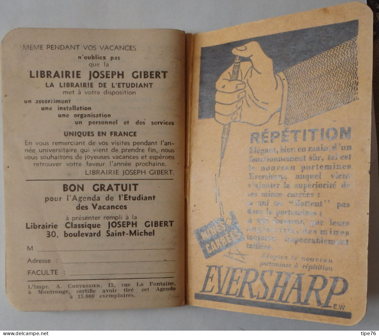 Agenda De L'étudiant Droit Sciences Politiques 2e Semestre  1938 1939 - Année Sainte Rome 1950 - Petit Format : 1921-40