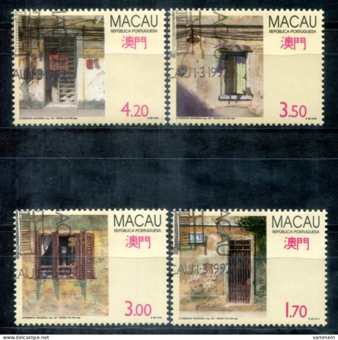 MACAO 690-693 Canc. - Türen Und Fenster, Doors And Windows, Portes Et Fenêtres - MACAU - Used Stamps