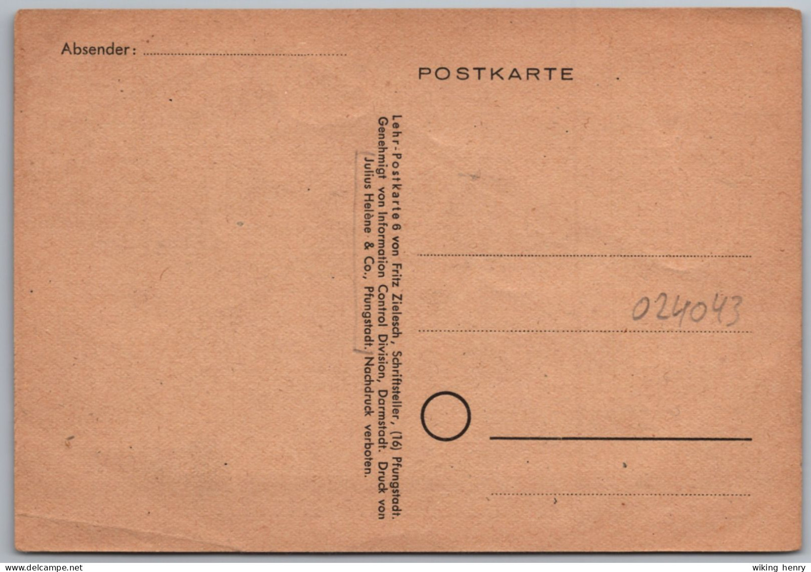 Pfungstadt - Lehr Postkarte 6   Weißt Du Was Diese Wörter Aus Dem USA Paket Bedeuten ?   Hilfspakete Der Besatzungsmacht - Pfungstadt