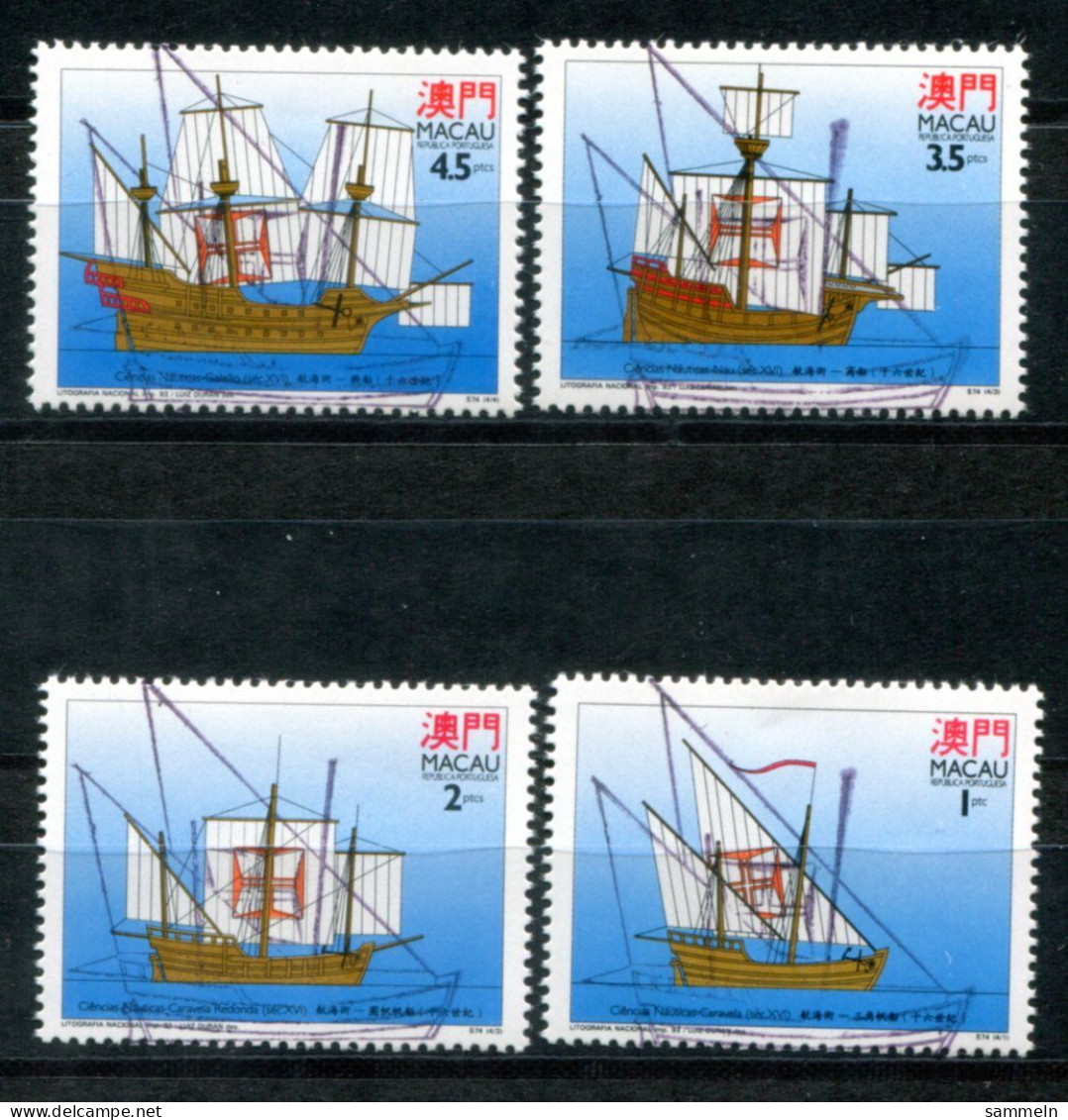 MACAO 739-742 Canc. - Schiffe, Ships, Bateaux - MACAU - Usados
