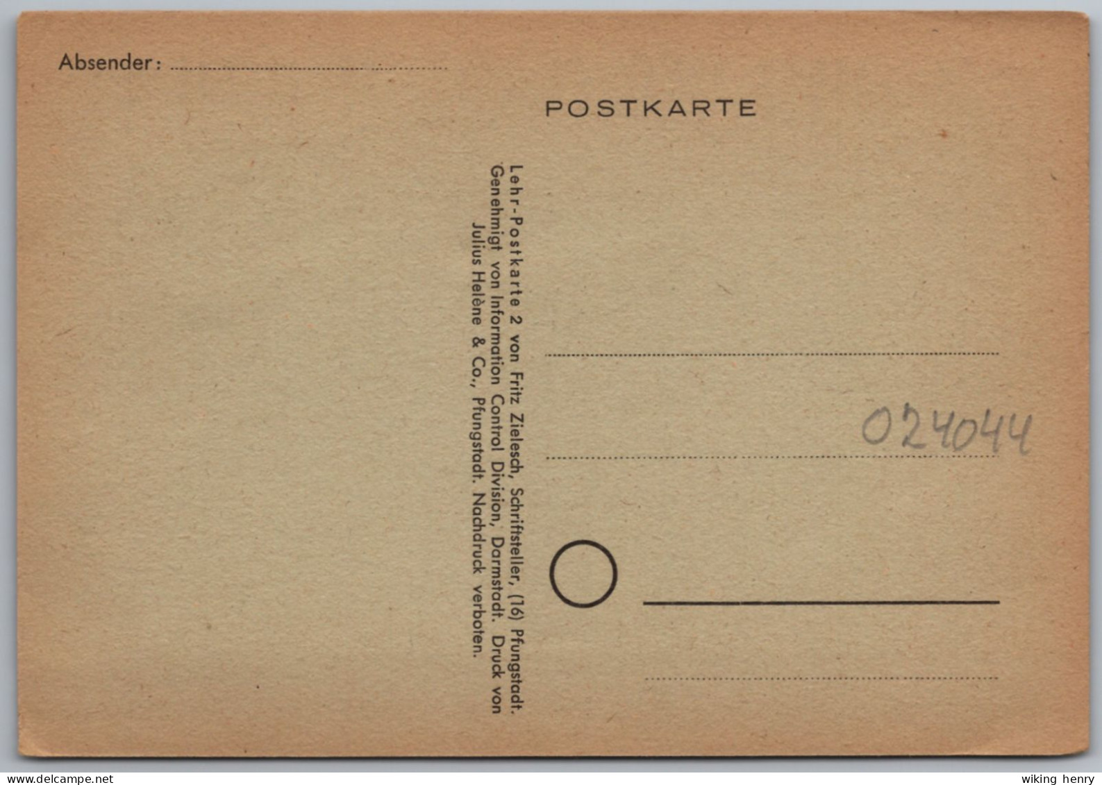 Pfungstadt - Lehr Postkarte 2   Weißt Du Das Vom Staatswesen Der USA ? - Pfungstadt