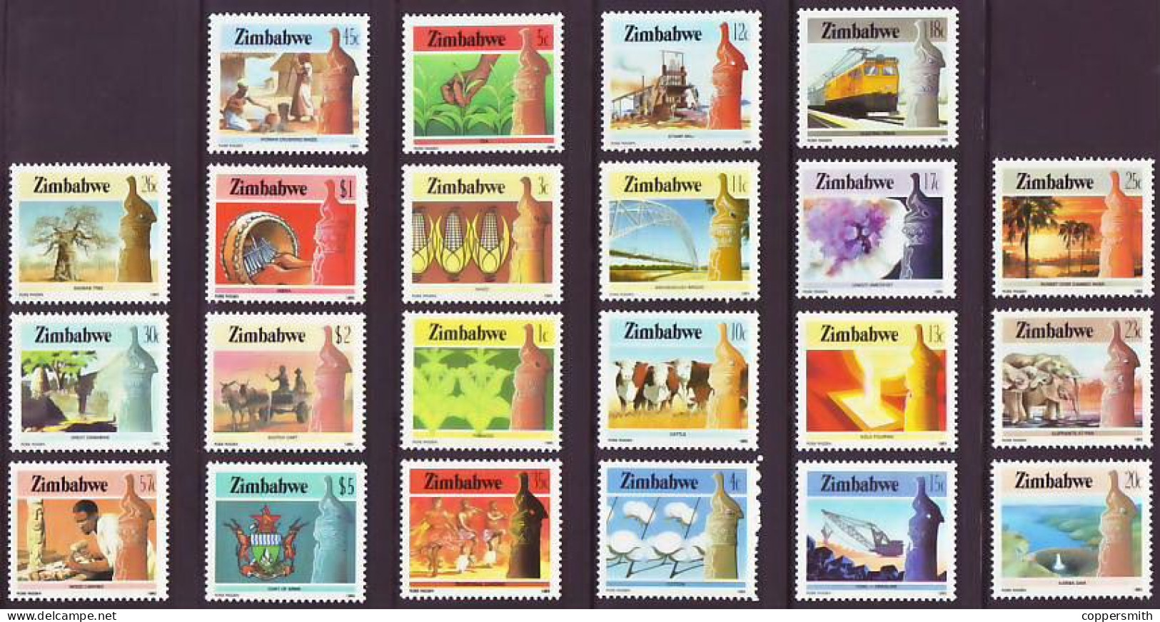 (045) Zimbabwe  1985 / Definitives / Serie Courante / Freimarken  ** / Mnh  Michel 309-330 - Zimbabwe (1980-...)