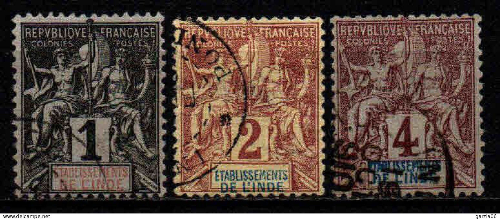 Inde - 1892 - Type Sage  - N° 1 à 3 - Oblit - Used - Used Stamps