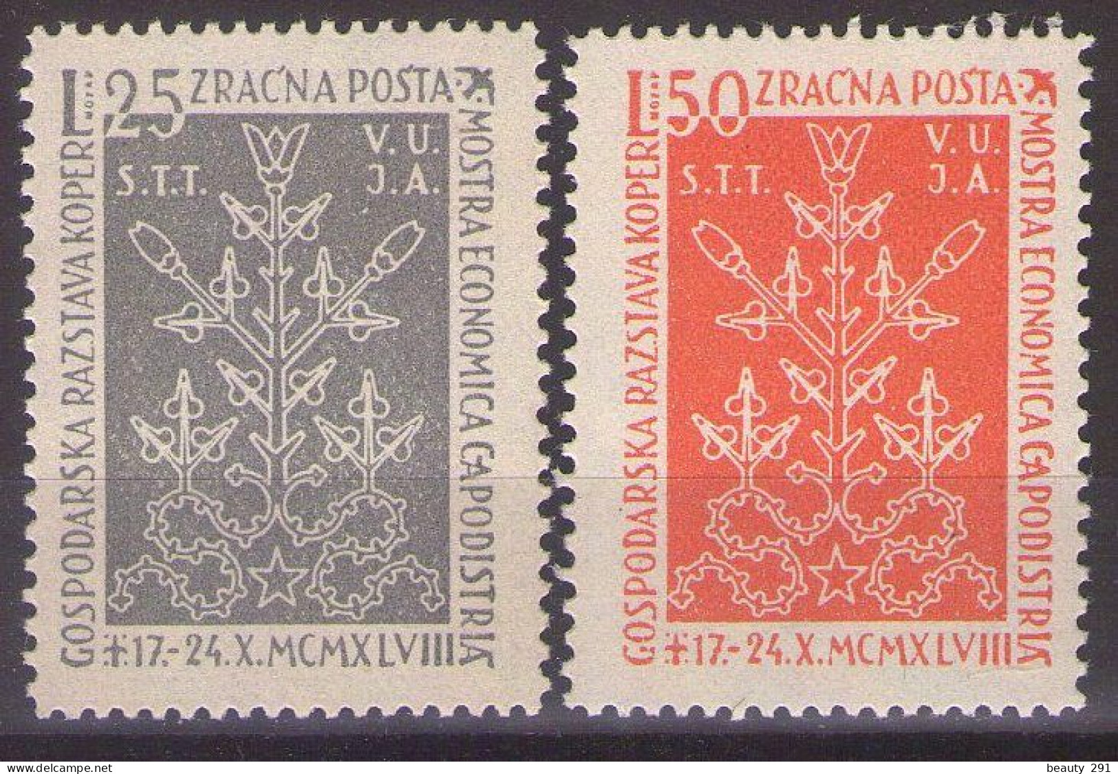 ITALIA - Trieste-Zona B - Posta Aerea 1948 Mi 2-3 MNH** LUX - Mint/hinged