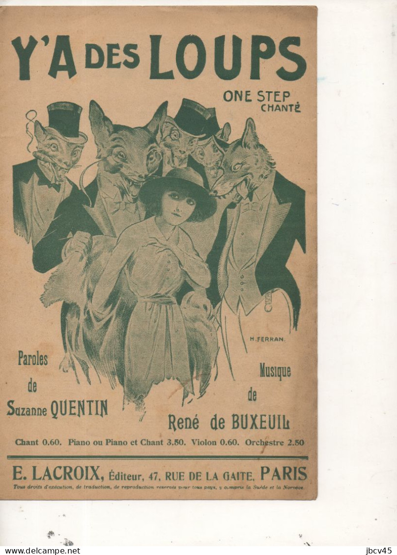 Partition Y A DES LOUPS  1923 - Paper-weights