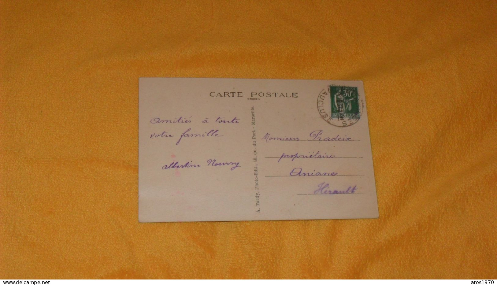 CARTE POSTALE ANCIENNE CIRCULEE DE 1937../ BEDARRIDES VAUCLUSE.- PORTE PRINCIPALE 4 SEPTEMBRE..CACHET + TIMBRE - Bedarrides