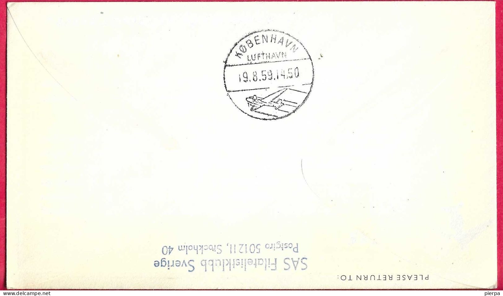 DANMARK - FIRST CARAVELLE FLIGHT - SAS - FROM HELSINKI TO KOBENHAVN *17.7.59* ON OFFICIAL COVER - Lettres & Documents