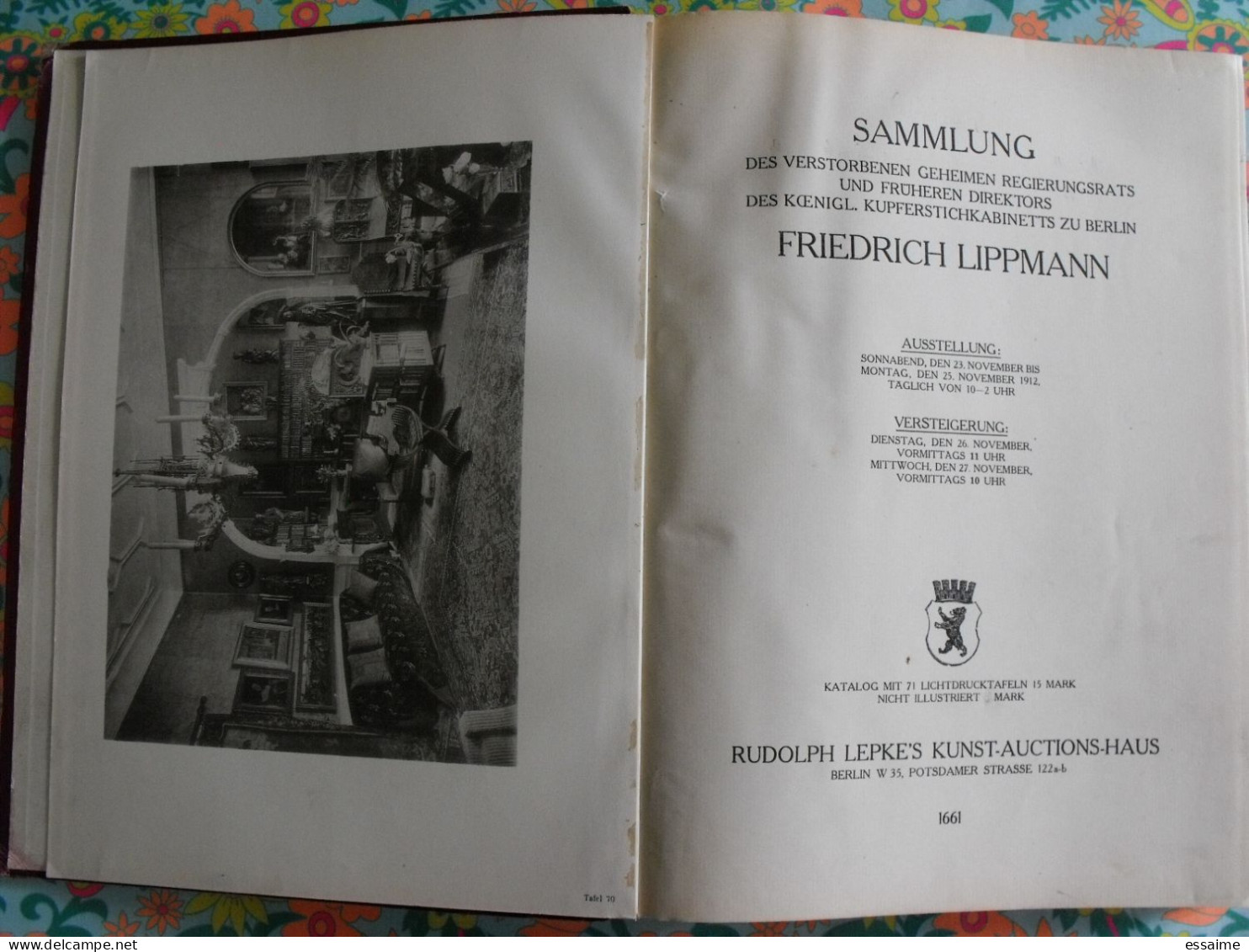 Catalogue De Vente Friedrich Lippmann. 1912 à Berlin. Brueghel Giotto Oudry Cranach Bosch Bellegambe Kulmbach Jacopo - Pittura & Scultura