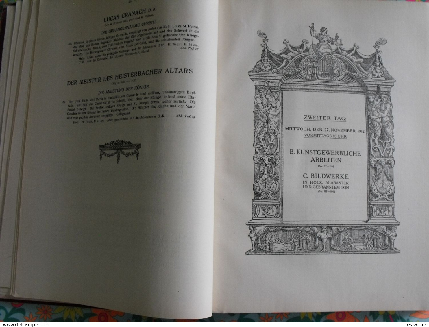 catalogue de vente friedrich lippmann. 1912 à berlin. brueghel giotto oudry cranach bosch bellegambe kulmbach jacopo