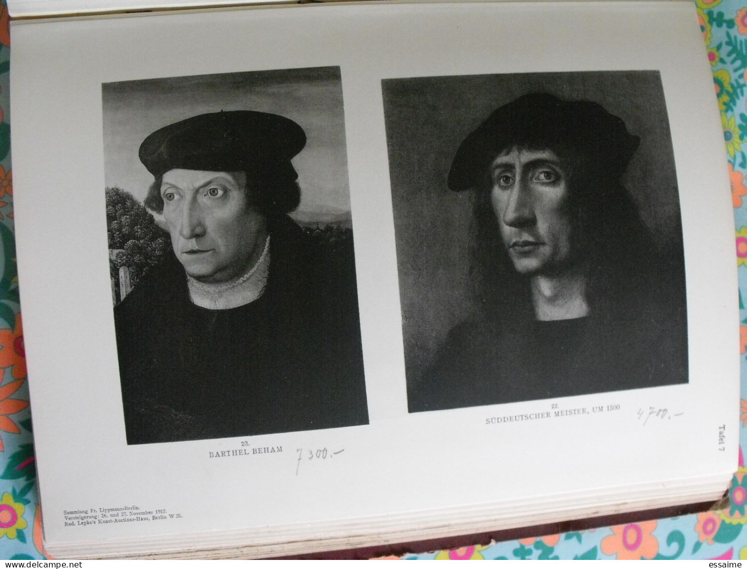 catalogue de vente friedrich lippmann. 1912 à berlin. brueghel giotto oudry cranach bosch bellegambe kulmbach jacopo