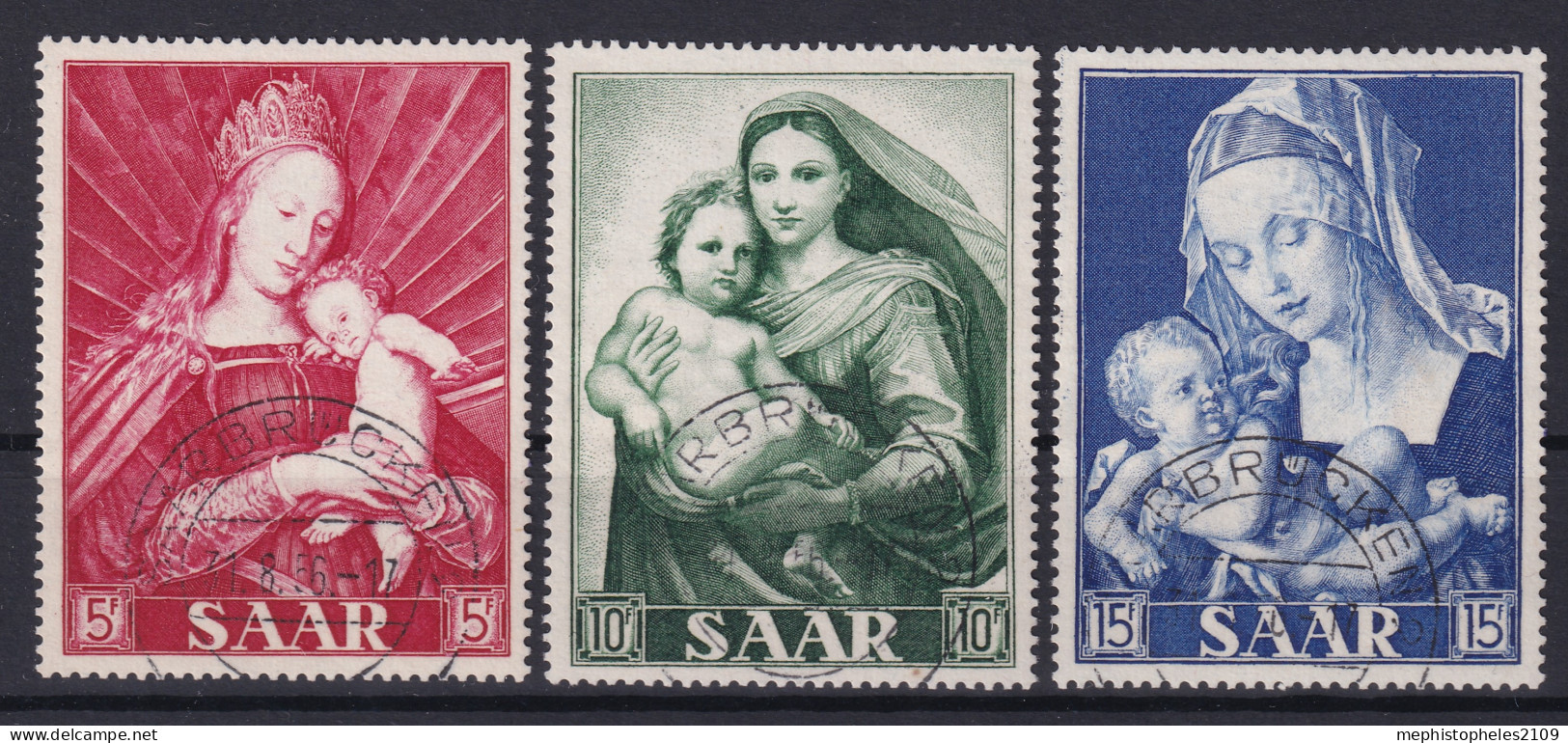 SAARLAND 1954 - Canceled - Mi 351-353 - Usados