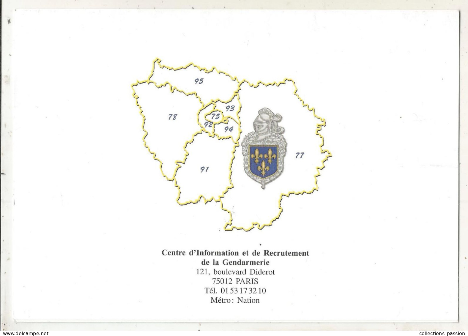 Cp 4 Pages, 210 X 150 Mm, Vierge, Militaria, Gendarmerie, Centre De Formation Et De Recrutement, Paris , Frais Fr 1.95 E - Politie-Rijkswacht