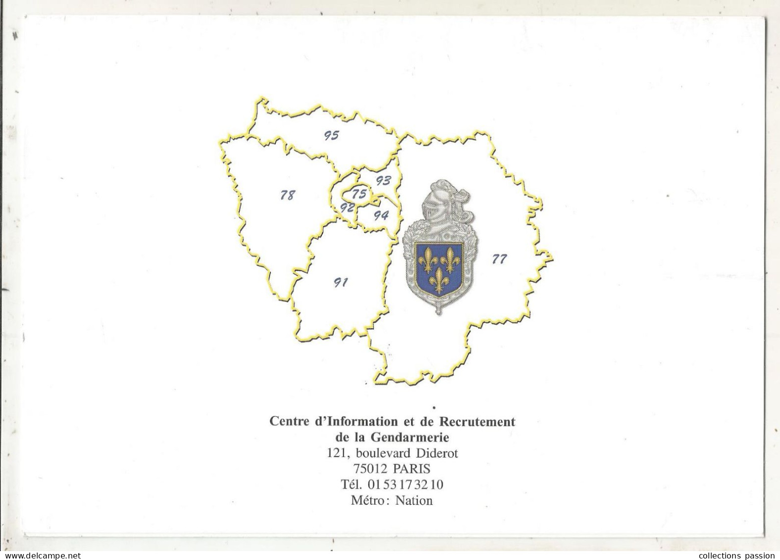 Cp 4 Pages, 210 X 150 Mm, Vierge, Militaria, Gendarmerie, Centre De Formation Et De Recrutement, Paris , Frais Fr 1.95 E - Polizia – Gendarmeria