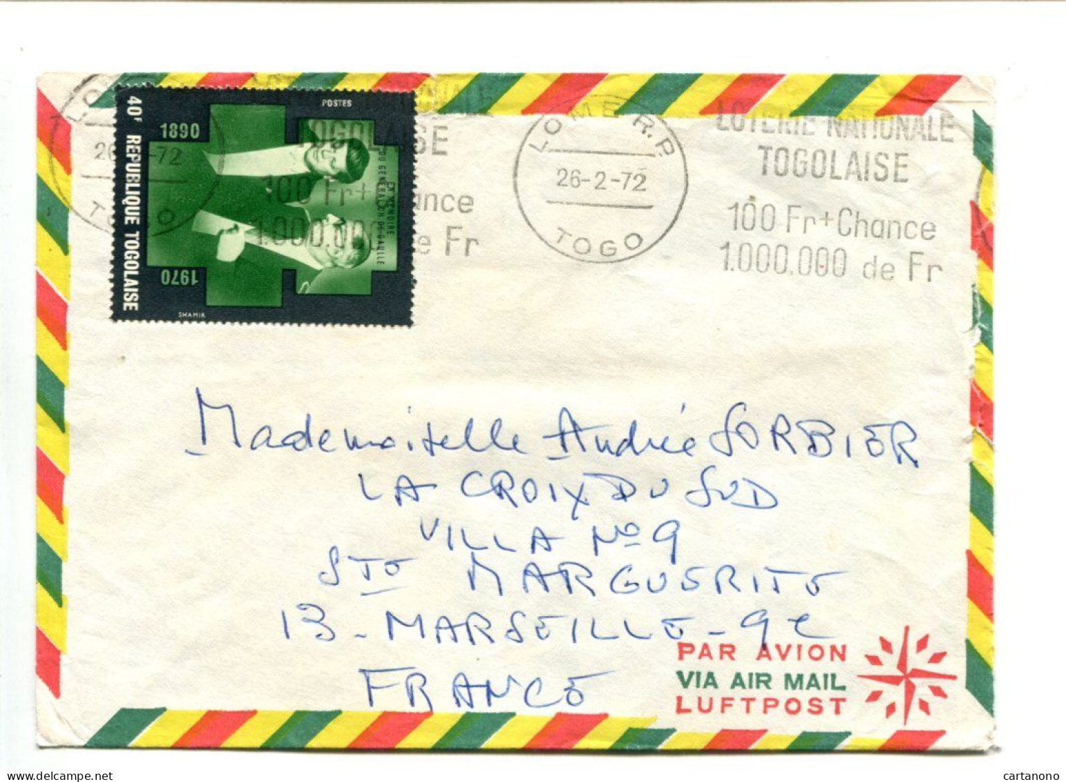 République Togolaise -  Affranchissement Sur Lettre -  Kennedy / De Gaulle - Togo (1960-...)