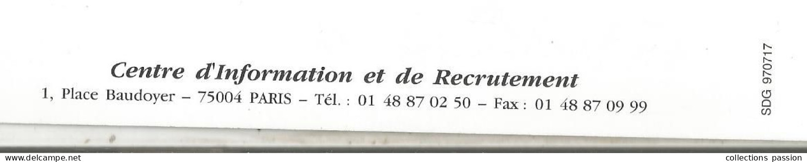 Cp 4 Pages, 210 X 105 Mm, Vierge, Militaria, Gendarmerie, Info Recrutement, Paris , Frais Fr 1.75 E - Police - Gendarmerie