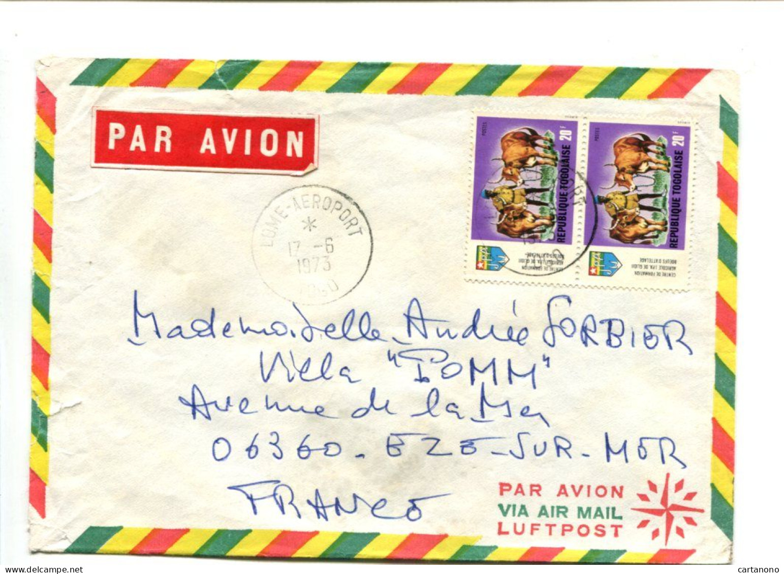 République Togolaise -  Affranchissement Sur Lettre -  Agriculture / Vaches - Togo (1960-...)