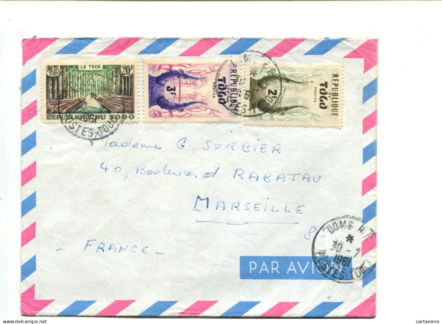 République Togolaise -  Affranchissement Sur Lettre Par Avion - - Togo (1960-...)