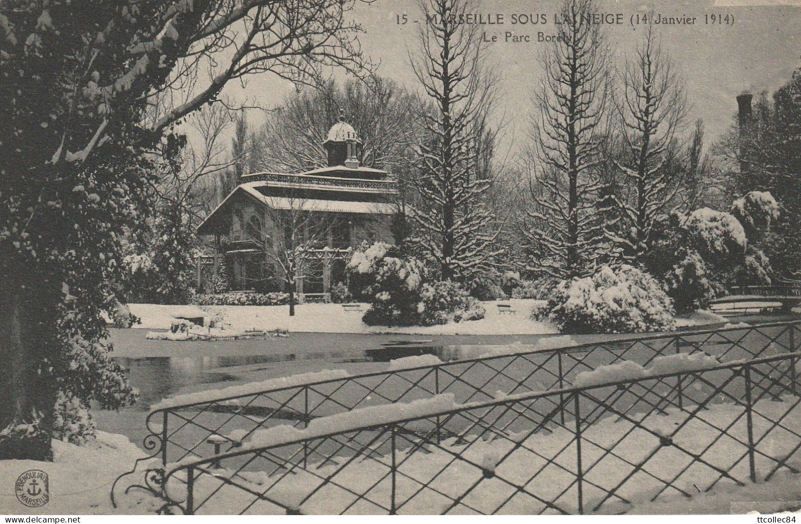 CPA-13-MARSEILLE-Parc Borély-Sous La Neige-14 Janvier 1914 - Parks, Gärten