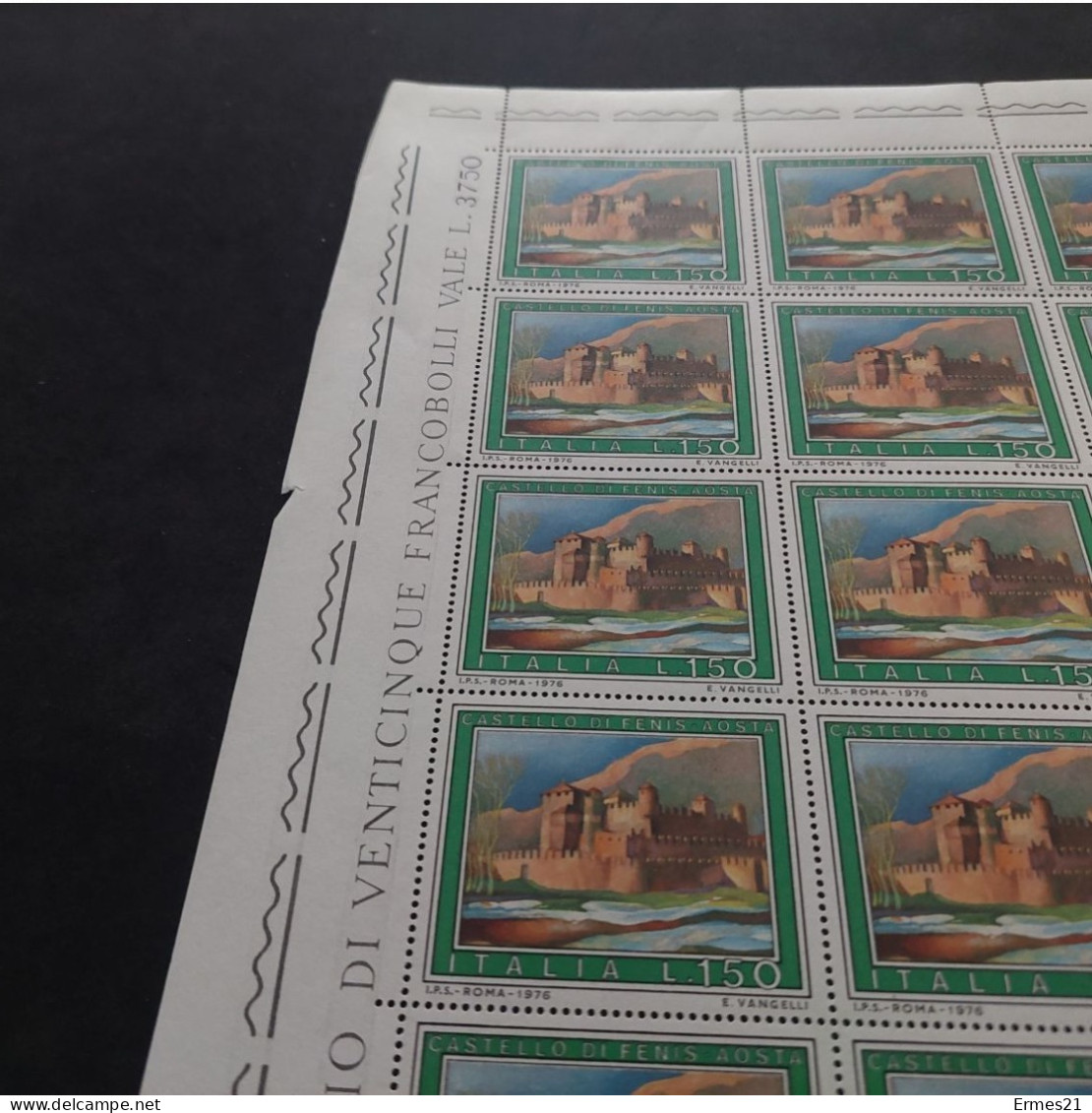 Francobolli 1976. Serie Castelli D'Italia. Castello Di Fenis. Aosta. Valore Lire 150. Condizioni Ottime. Nuovo. - Full Sheets