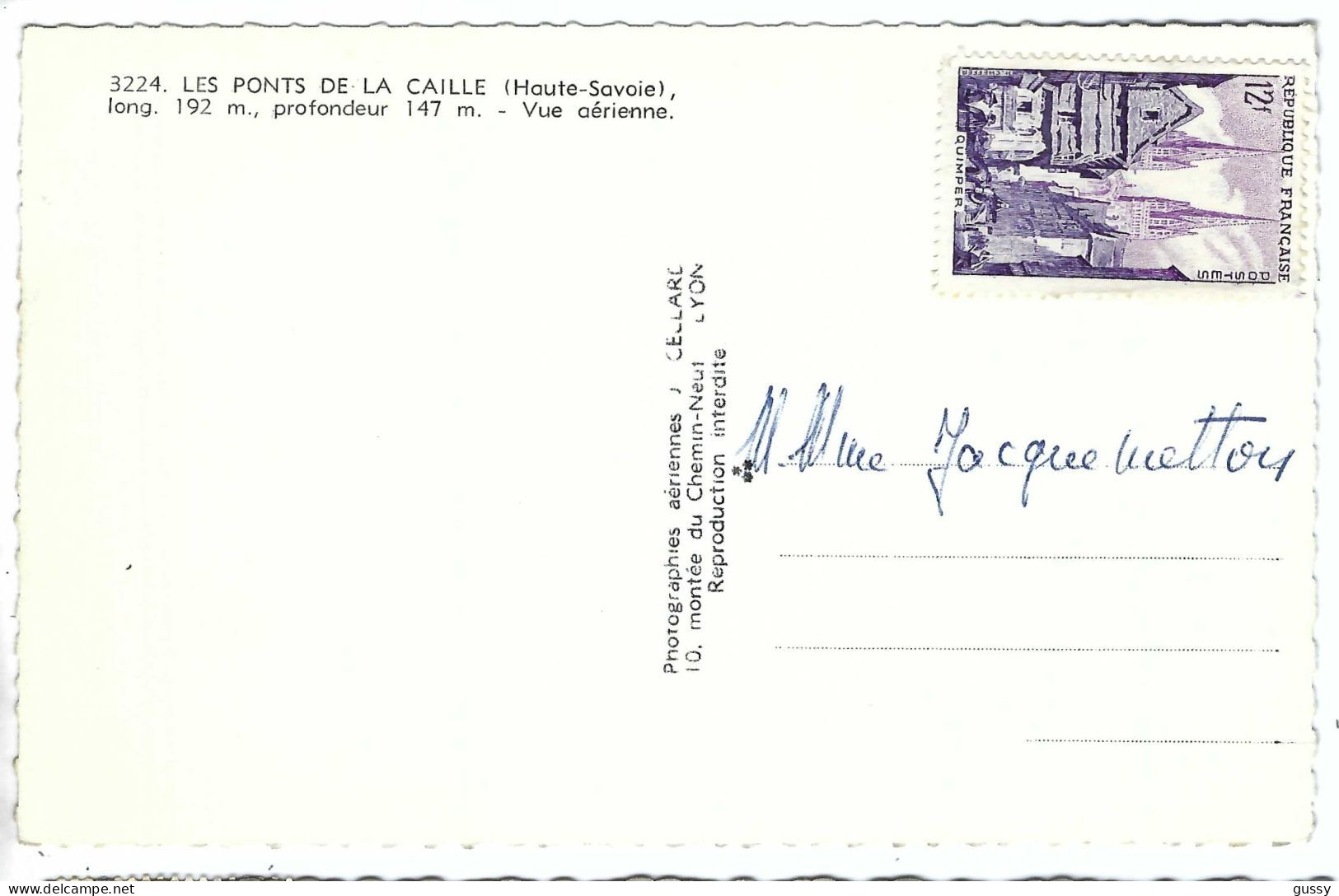 LES PONTS DE LA CAILLE Ca.1964: Vue Aérienne, CP D'origine - Saint-Julien-en-Genevois