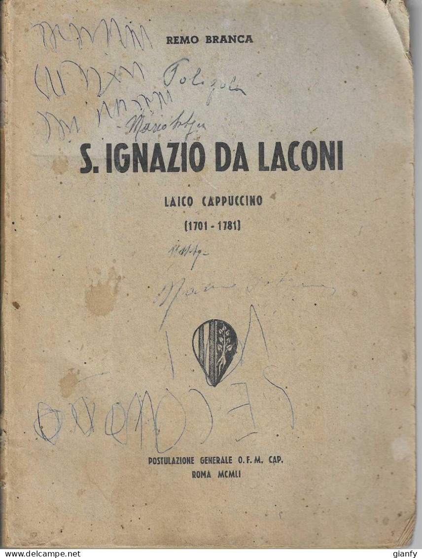 REMO BRANCA : S. IGNAZIO DA LACONI - ROMA 1951 - Medicina, Biologia, Chimica