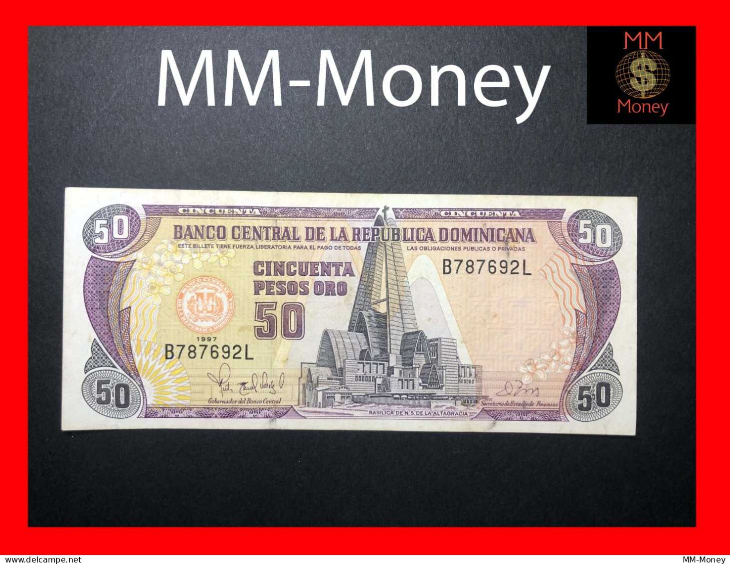 DOMINICANA 50 Pesos Oro 1997  P. 155  *scarce*    VF - Dominicaine