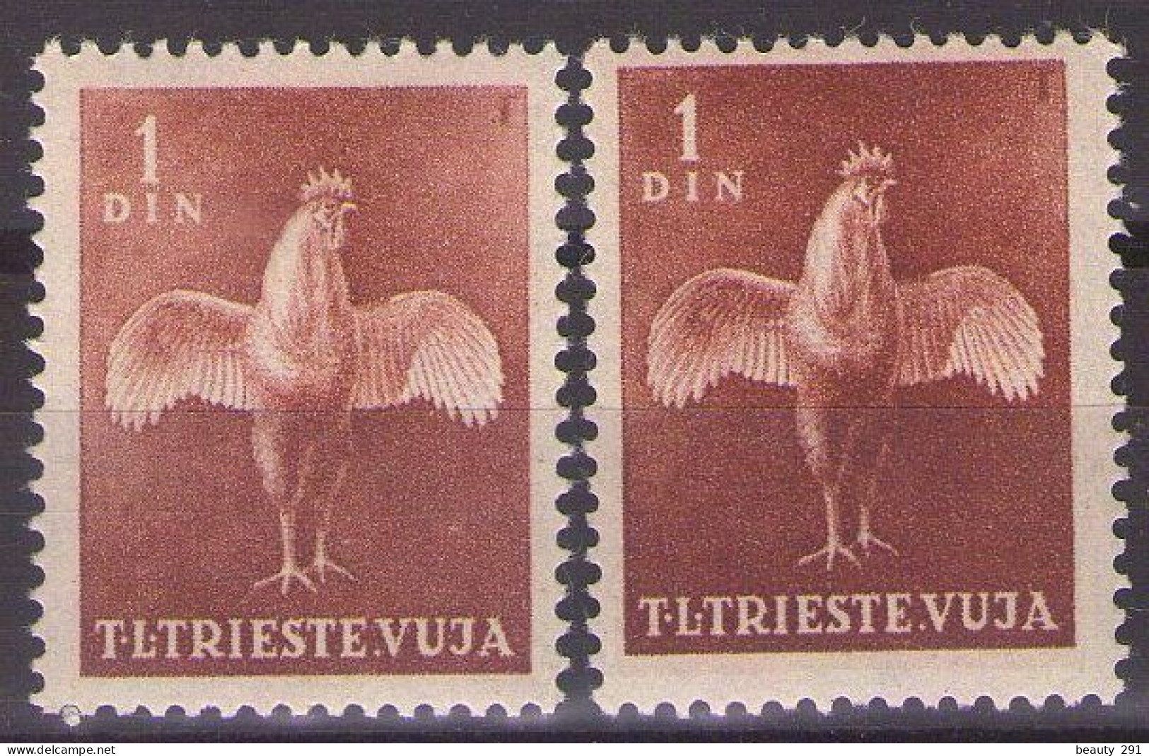 ITALIA - Trieste-Zona B -1951 Mi 47 LIGHT AND DARK  ANIMALS,ANIMALI DOMESTICI - MNH**  VF - Mint/hinged