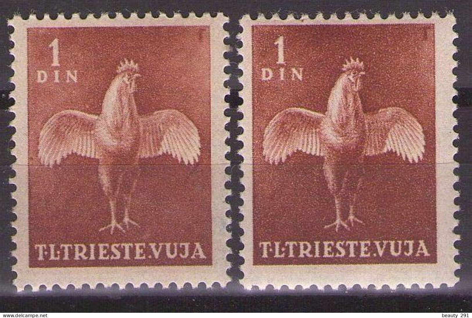 ITALIA - Trieste-Zona B -1951 Mi 47 LIGHT AND DARK  ANIMALS,ANIMALI DOMESTICI - MNH**  VF - Mint/hinged