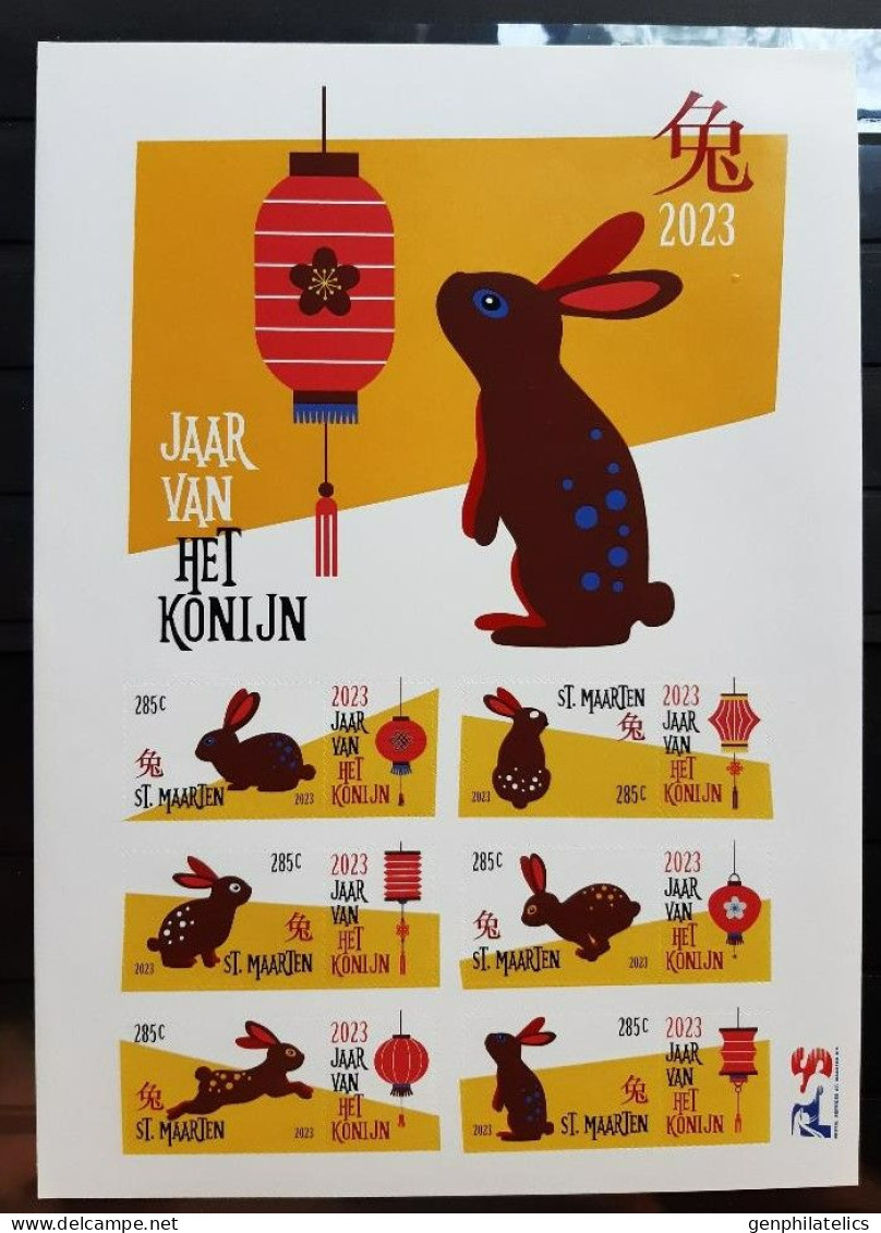 SINT MAARTEN 2023 Chinese New Year Of The Rabbit - Fine S/S MNH - Curaçao, Nederlandse Antillen, Aruba