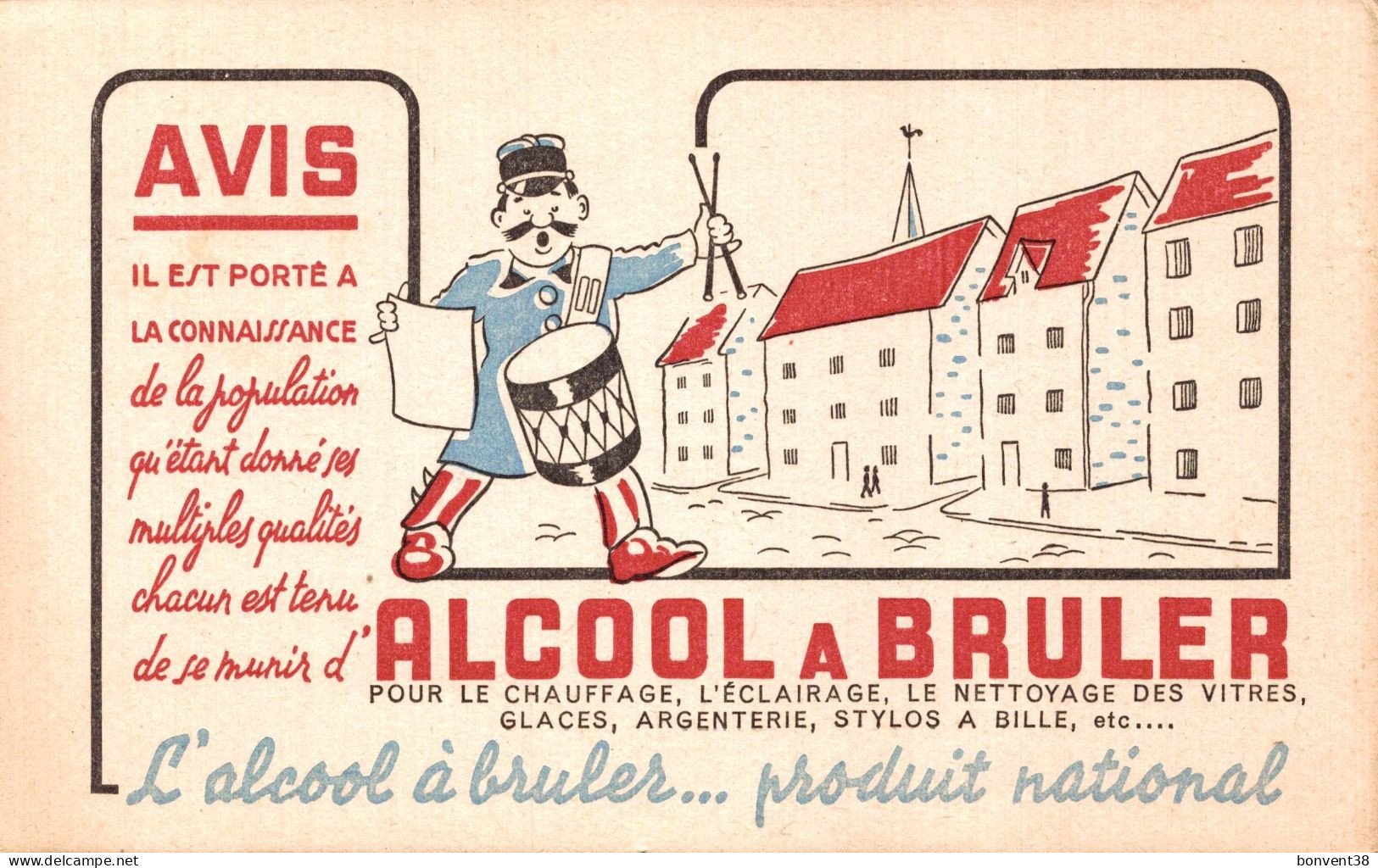 J1709 -  BUVARD - AVIS - ALCOOL à BRULER - Ppp - A