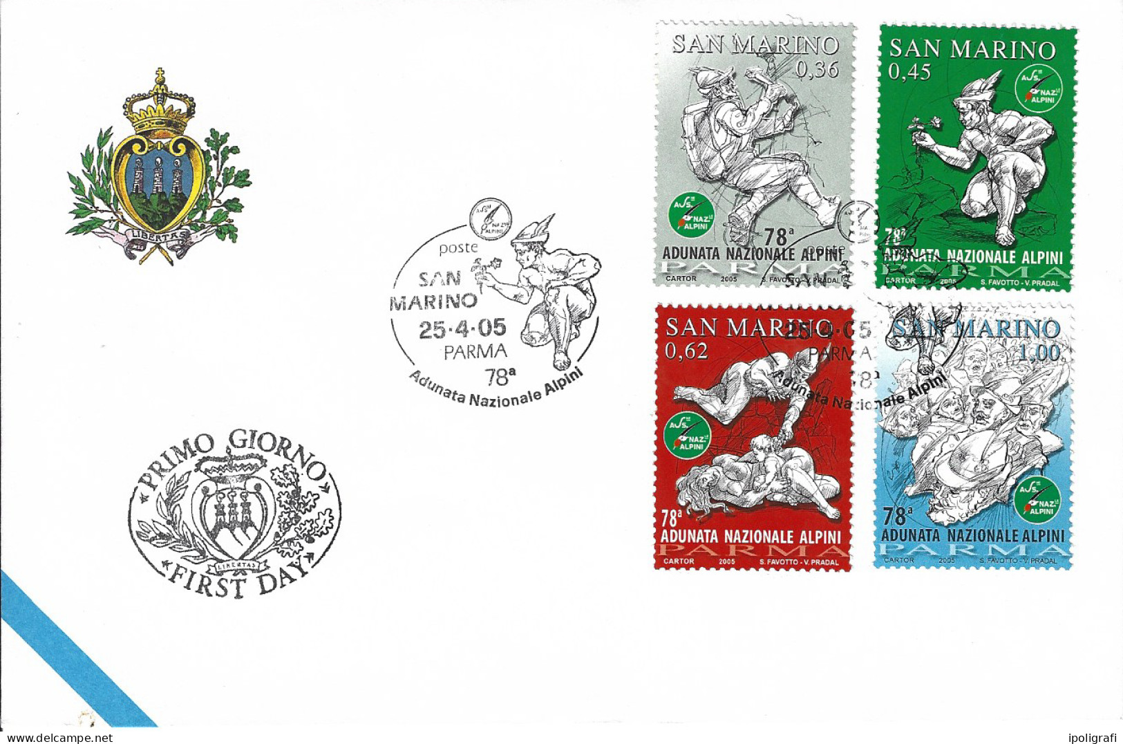 San Marino 2005 Fdc  Adunata Nazionale Degli Alpini, Annullo Speciale, Bella - Briefe U. Dokumente